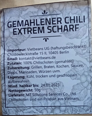 Chili gemahlen extrem scharf