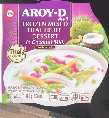 Frozen mixed Thai Fruit Dessert in Coconut Milk