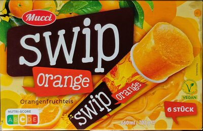 ALDI EIS MUCCI Swip ORANGE je 6 Stück 1.99 6x110-ml-Packung Liter = 3.02 Tiefkühlprodukt