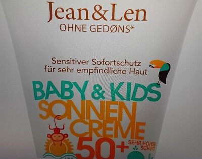 Jean &Len OHNE GEDØNS* Sensitiver Sofortschutz für sehr empfindliche Haut BABY& KIDS NNE 50+ — E