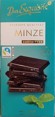 Minze, Zartbitter, Zartbitterschokolade mit Pfefferminz Crisp