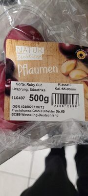 ALDI OBST Natur Liebling Pflaumen Ruby Sun 500g 2.59€ 1kg 5.18€ GTIN 29062898