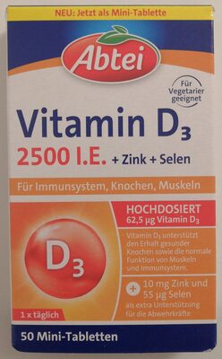 Abtei Vitamin D3 2500 I.E. + Zink + Selen