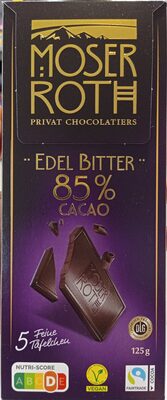 Moser Roth Edelbitter-Schokolade 85 % Cacao