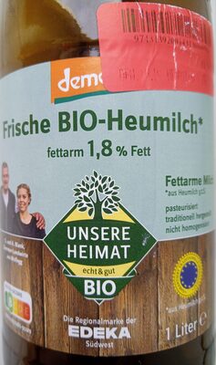 Unsere Heimat Frische Bio-Heumilch g.t.S. Fettarm 1,8 % Fett