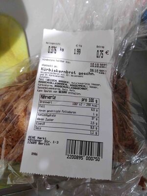 Rewe Kürbiskernbrot